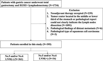 Feasibility of Preserving No. 5 and No. 6 Lymph Nodes in Gastrectomy of Proximal Gastric Adenocarcinoma: A Retrospective Analysis of 395 Patients